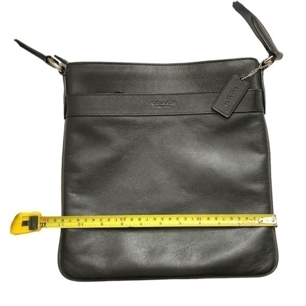 Coach black leather mens womens unisex messenger bag F54780 - Picture 3 of 10